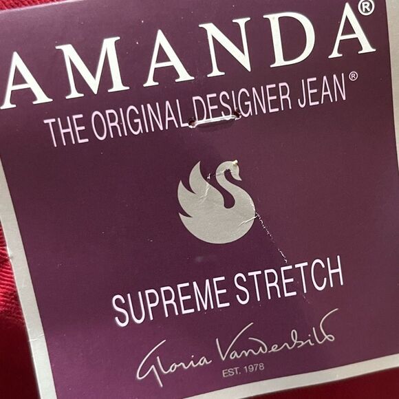 Gloria Vanderbilt Red Amanda Supreme Stretch Jeans, Size 16, NWT - Picture 6 of 12